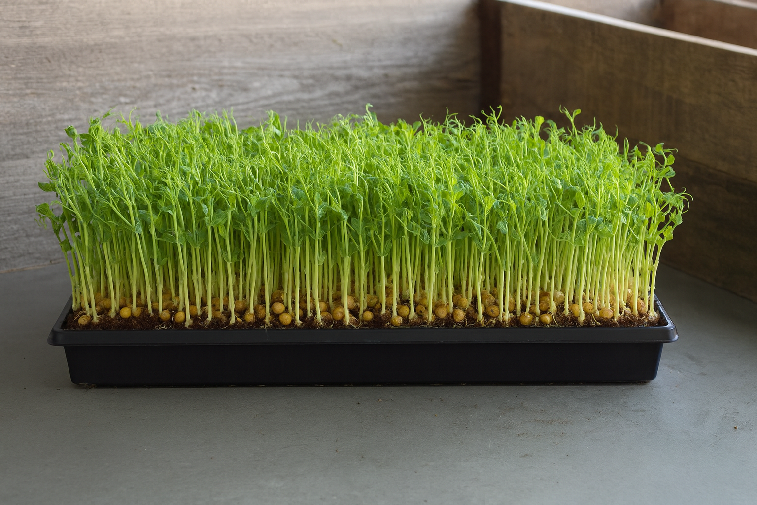 Live Tray — Pea Shoots (10×20) microgreens tray - Fresh, locally grown microgreens
